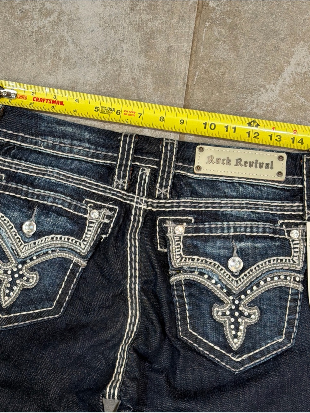 NWT Rock and Revival Darcy Easy Boot Bling Dark Wash Jean Embellished - Picture 7 of 11